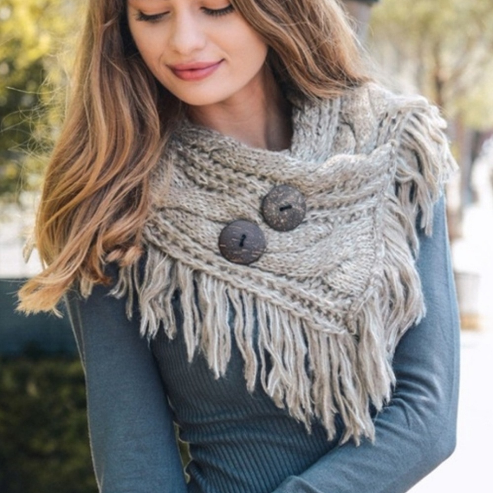 Button Scarf Wrap